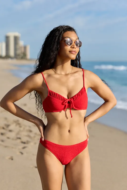 Sweet Escape Red Underwire Bikini Top made by Pink Lily