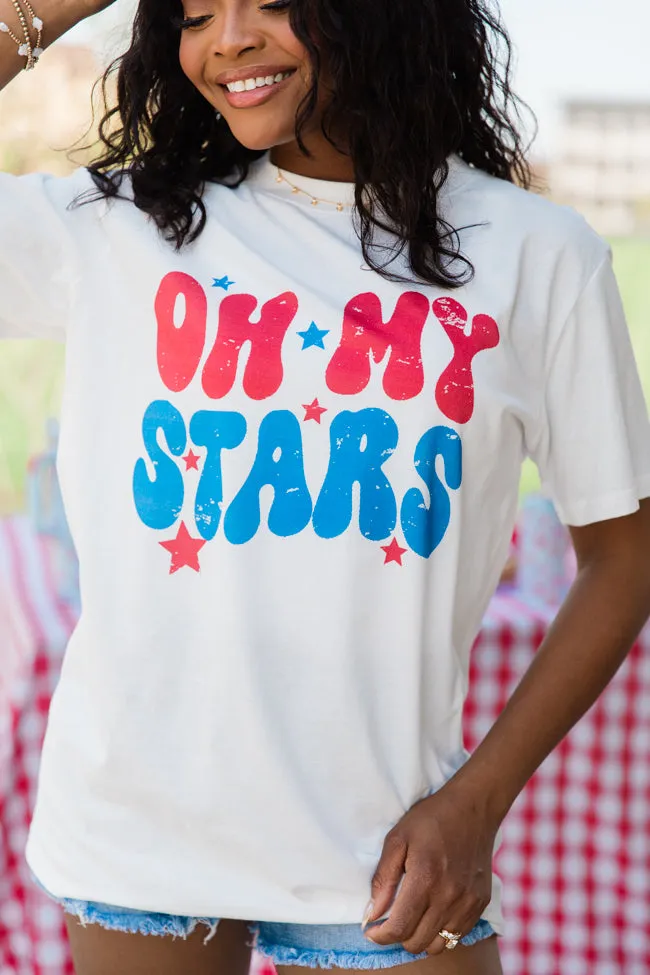 Oh My Stars White Graphic Tee sold by Pink Lily product image thumbnail 5