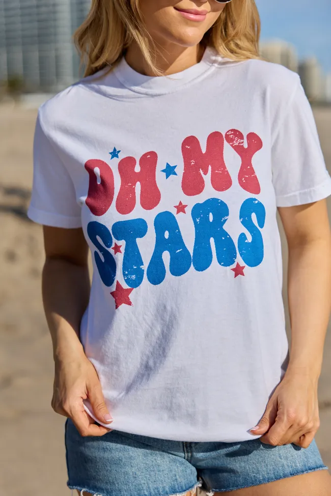 Oh My Stars White Graphic Tee sold by Pink Lily product image thumbnail 2