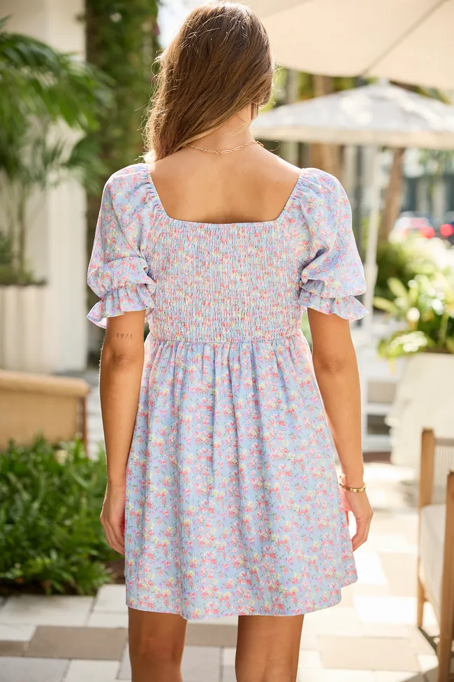 Ava Blue Floral Knot Front Dress sold by Pink Lily product image thumbnail 5
