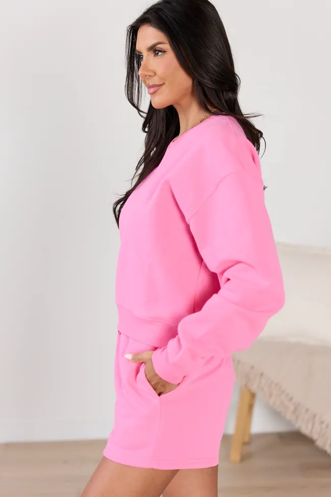 Everyday Ease Pink Cropped Sweatshirt sold by Pink Lily product image thumbnail 5