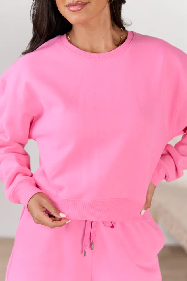 Everyday Ease Pink Cropped Sweatshirt sold by Pink Lily product image thumbnail 4