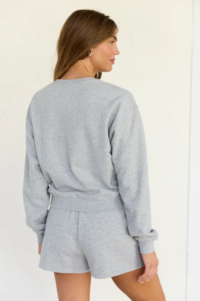 Everyday Ease Light Grey Cropped Sweatshirt sold by Pink Lily product image thumbnail 5