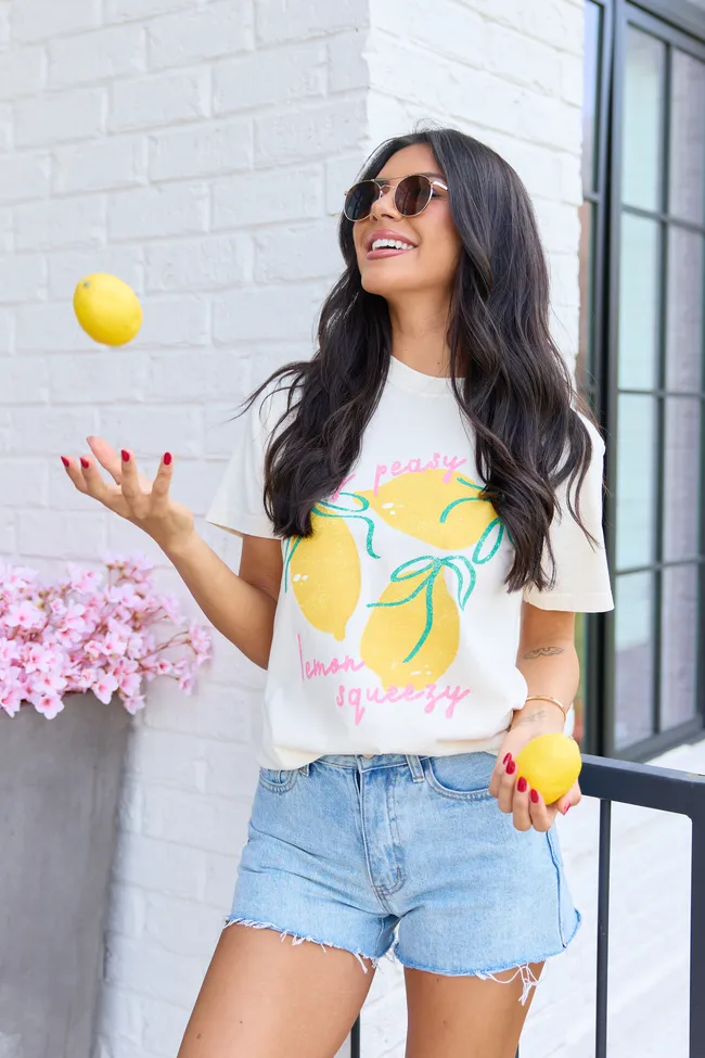Easy Peasy Ivory Graphic Tee sold by Pink Lily product image thumbnail 3