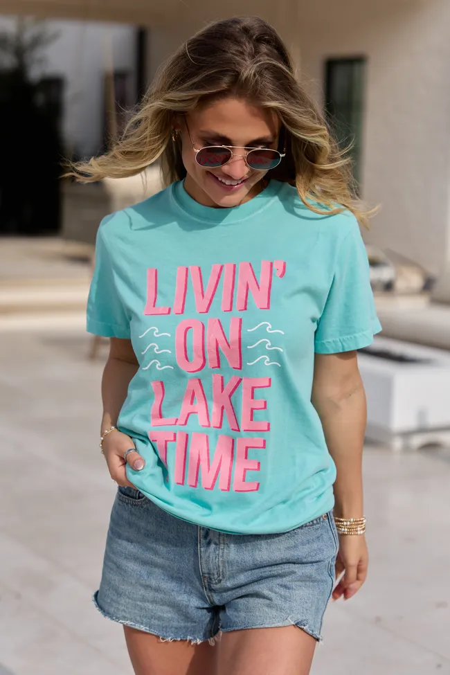 Livin' On Lake Time Mint Graphic Tee sold by Pink Lily product image thumbnail 5