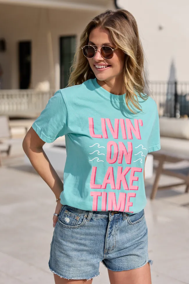 Livin' On Lake Time Mint Graphic Tee sold by Pink Lily product image thumbnail 2