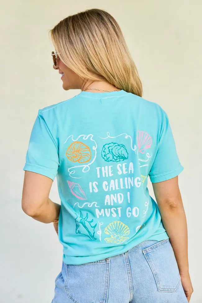 The Sea Is Calling Multi Mint Comfort Colors Graphic Tee sold by Pink Lily product image thumbnail 3