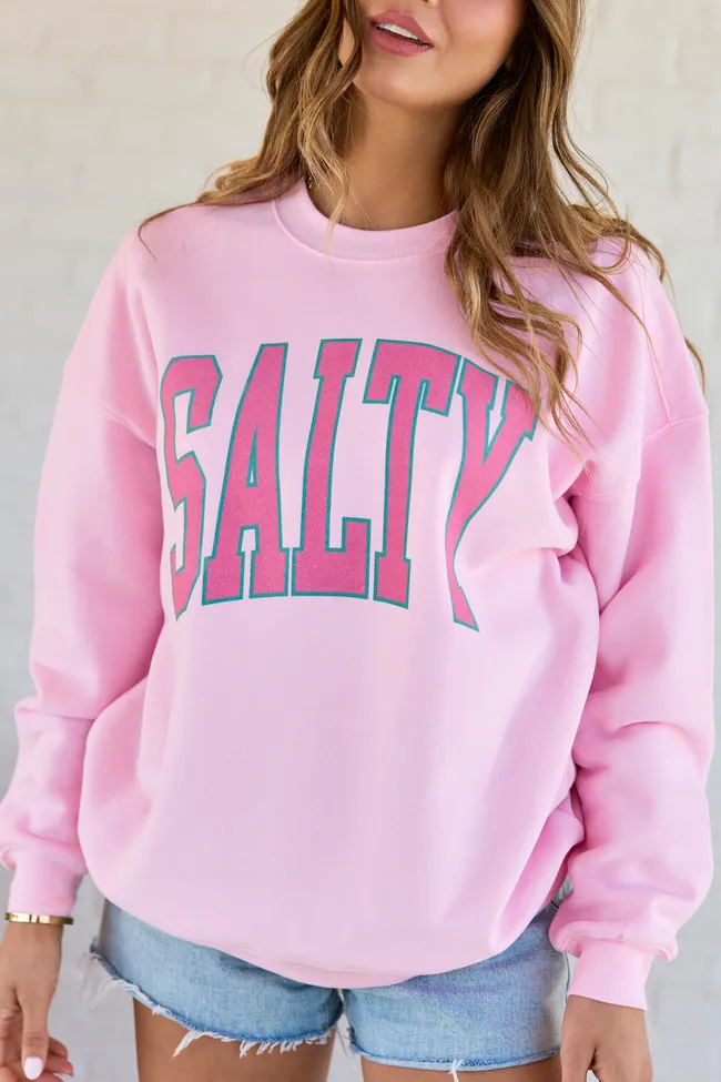 Salty Block Light Pink Graphic Sweatshirt sold by Pink Lily product image thumbnail 4