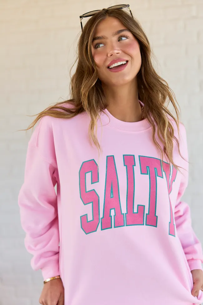 Salty Block Light Pink Graphic Sweatshirt sold by Pink Lily product image thumbnail 3