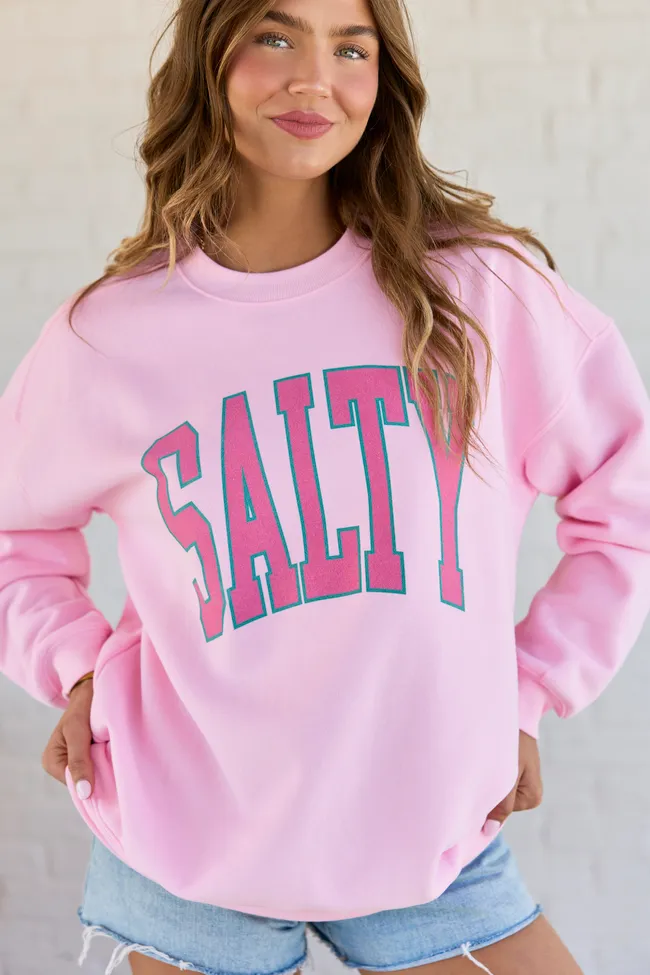 Salty Block Light Pink Graphic Sweatshirt sold by Pink Lily product image thumbnail 2
