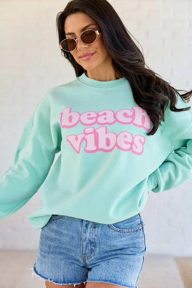 Beach Vibes Mint Graphic Sweatshirt sold by Pink Lily product image thumbnail 3