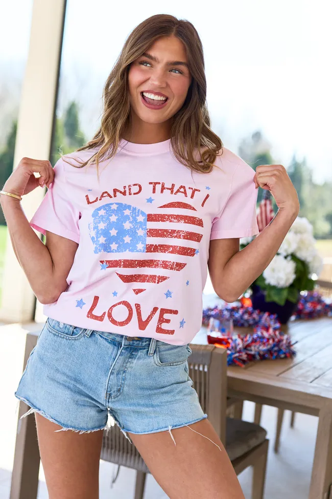 Land That I Love Light Pink Graphic Tee sold by Pink Lily