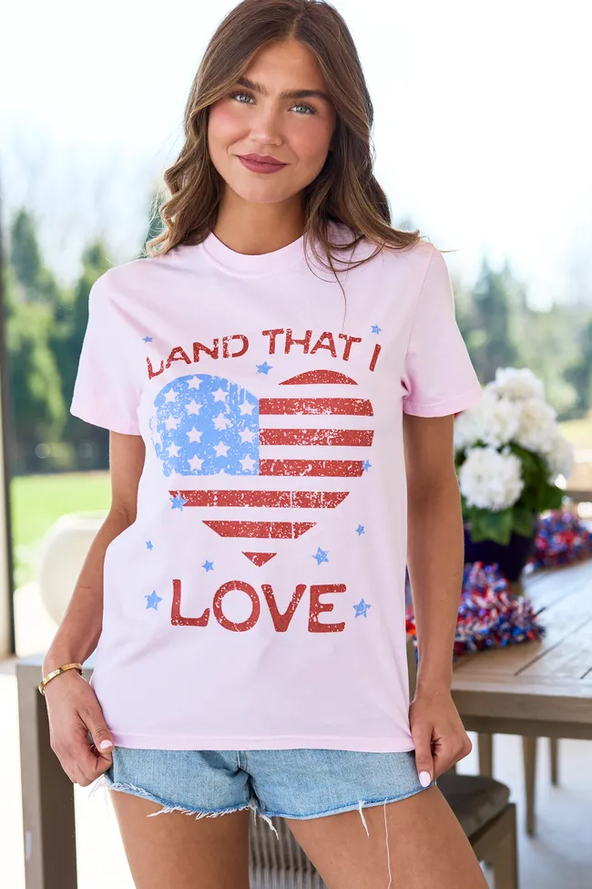 Land That I Love Light Pink Graphic Tee sold by Pink Lily product image thumbnail 3