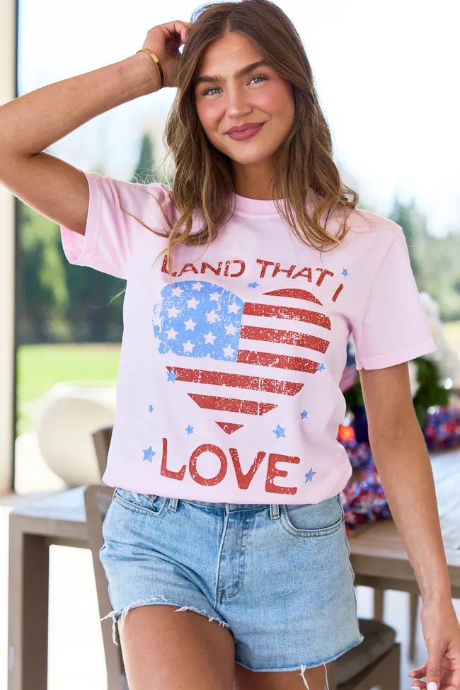 Land That I Love Light Pink Graphic Tee sold by Pink Lily product image thumbnail 4