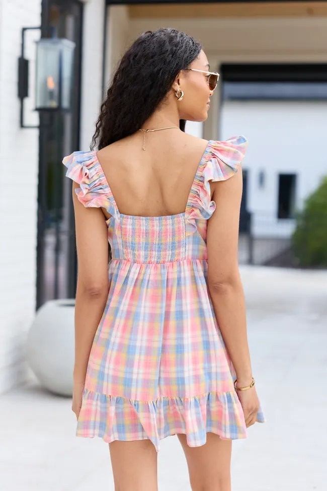 Megan Pink Plaid Ruffle Dress FINAL SALE sold by Pink Lily product image thumbnail 4