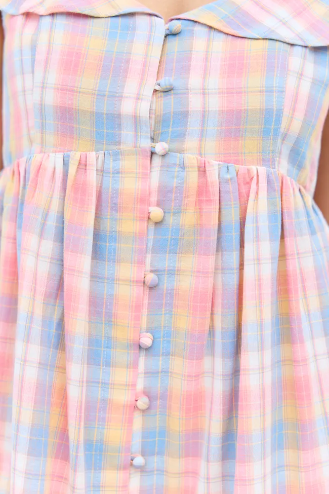 Megan Pink Plaid Ruffle Dress FINAL SALE sold by Pink Lily product image thumbnail 5