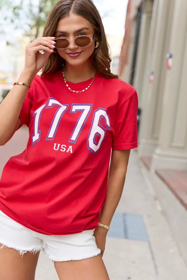 1776 Block USA Red Graphic Tee sold by Pink Lily product image thumbnail 3