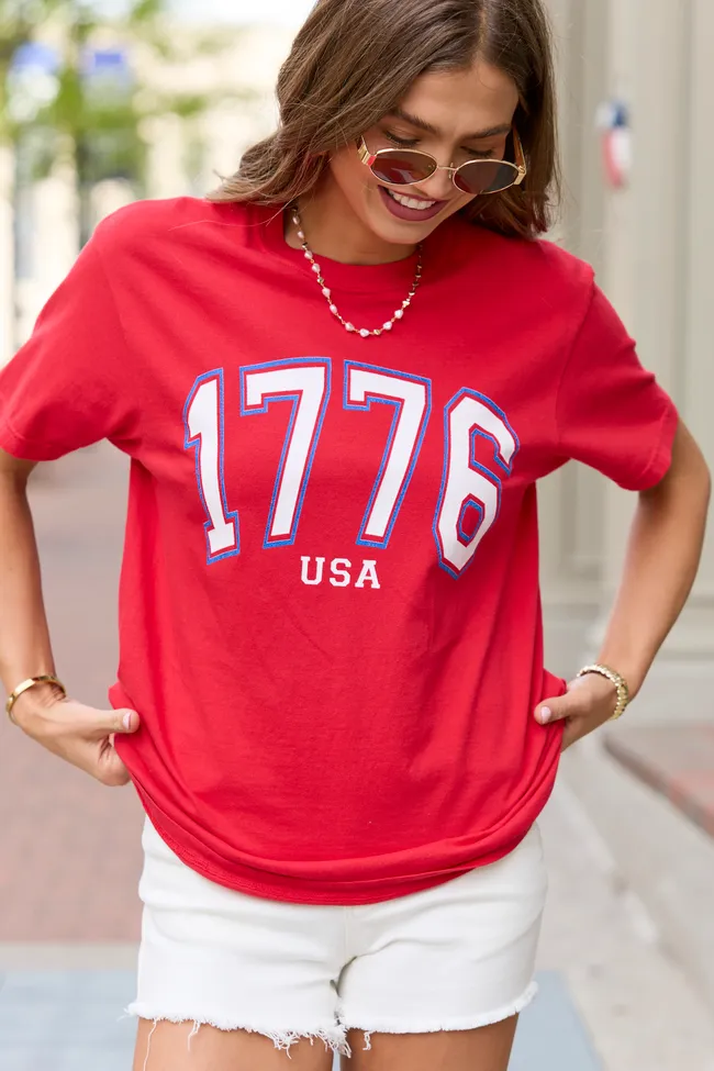 1776 Block USA Red Graphic Tee sold by Pink Lily product image thumbnail 4