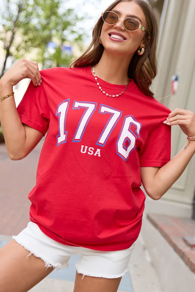 1776 Block USA Red Graphic Tee sold by Pink Lily product image thumbnail 2