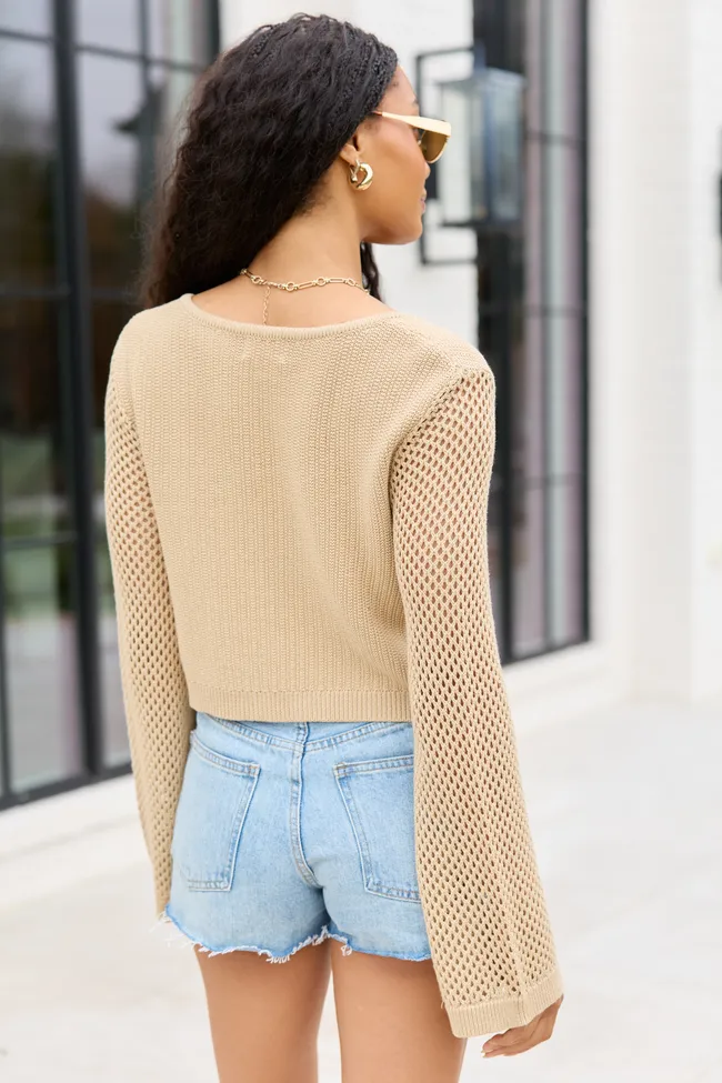 Sandra Tan Cropped Shrug Cardigan sold by Pink Lily product image thumbnail 5