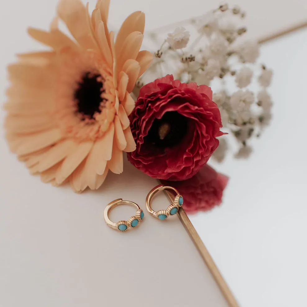 Lainey Turquoise Hoop Earrings sold by Pink Lily product image thumbnail 5