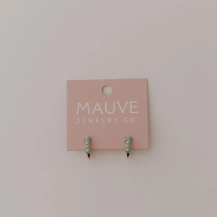 Lainey Turquoise Hoop Earrings sold by Pink Lily product image thumbnail 4