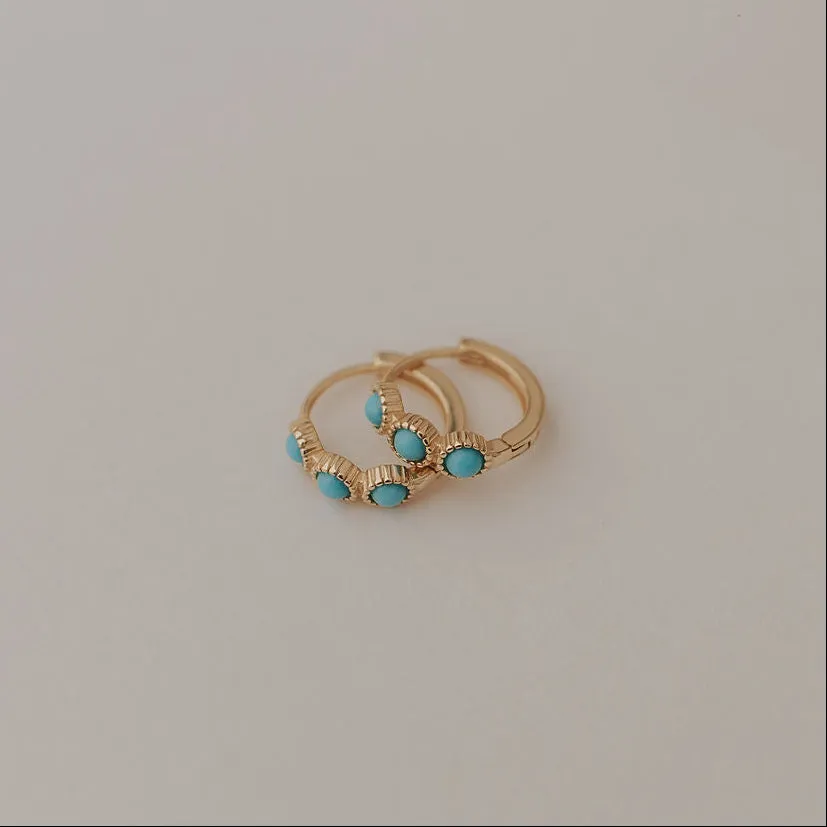 Lainey Turquoise Hoop Earrings sold by Pink Lily