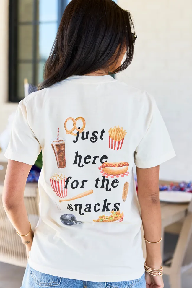 Just Here For The Snacks Ivory Comfort Colors Graphic Tee sold by Pink Lily product image thumbnail 5