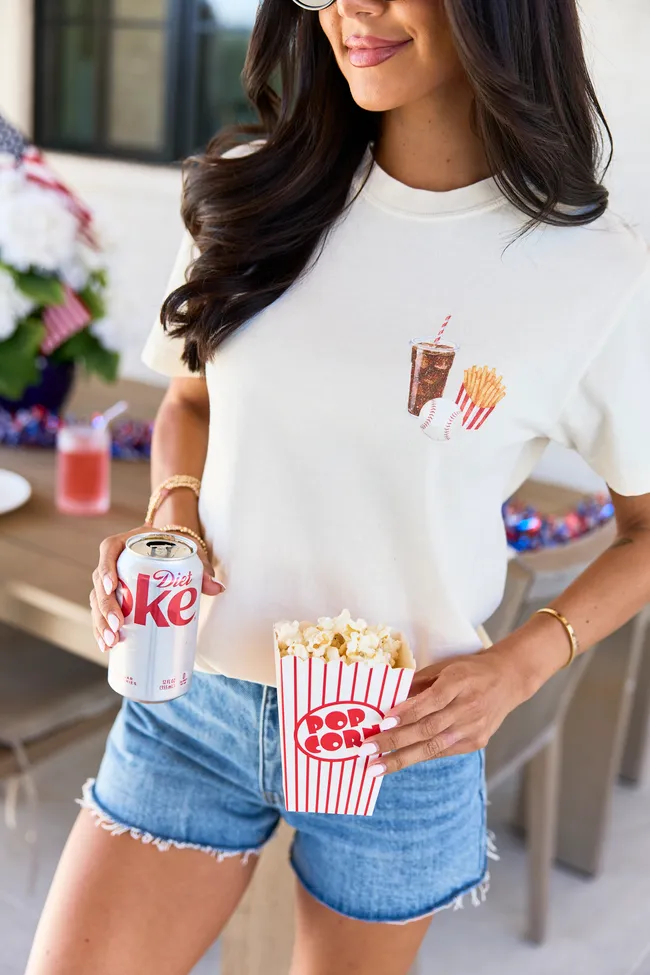 Just Here For The Snacks Ivory Comfort Colors Graphic Tee sold by Pink Lily product image thumbnail 3
