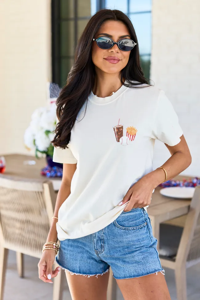 Just Here For The Snacks Ivory Comfort Colors Graphic Tee sold by Pink Lily product image thumbnail 4