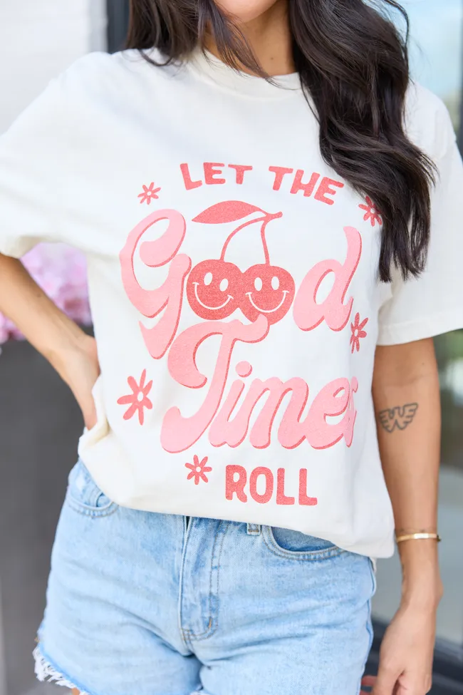 Let The Good Times Roll Ivory Graphic Tee sold by Pink Lily product image thumbnail 2