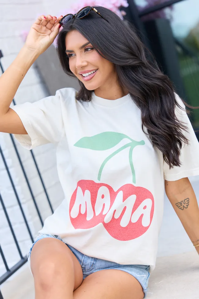 Cherry Mama Ivory Graphic Tee sold by Pink Lily