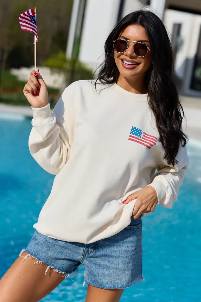 Live Free Cream Graphic Sweatshirt sold by Pink Lily product image thumbnail 5