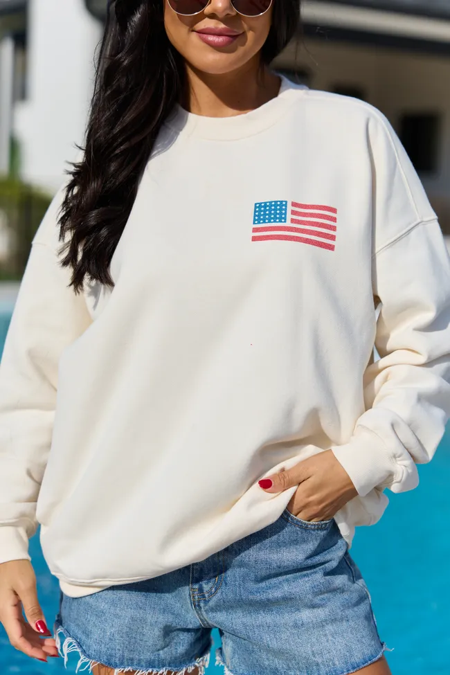 Live Free Cream Graphic Sweatshirt sold by Pink Lily product image thumbnail 3