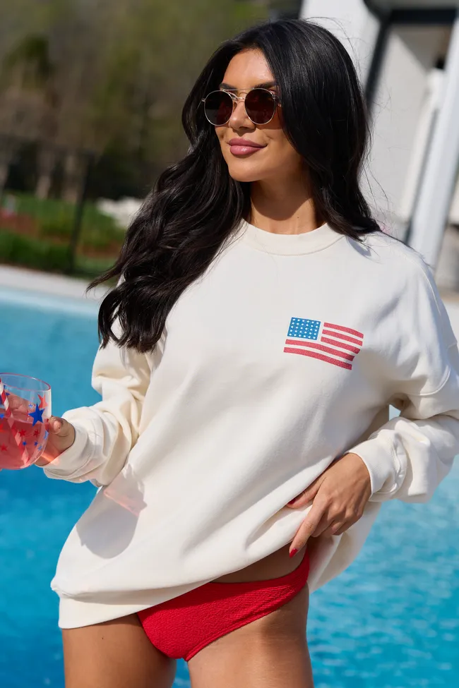 Live Free Cream Graphic Sweatshirt sold by Pink Lily product image thumbnail 2