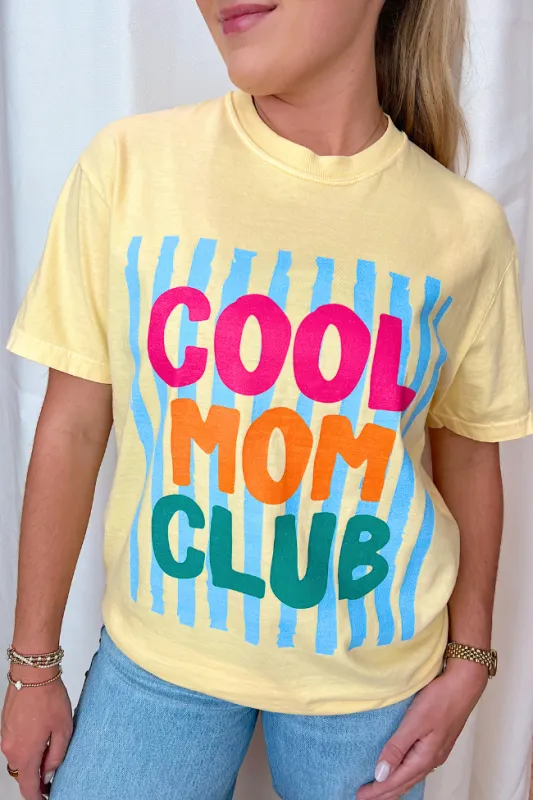 Cool Mom Club Yellow Graphic Tee made by Pink Lily