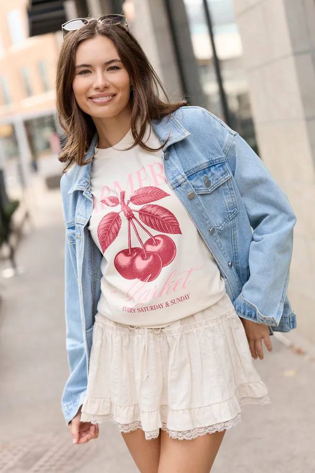 GWP - Farmers Market Cherries Ivory Graphic Tee sold by Pink Lily product image thumbnail 3