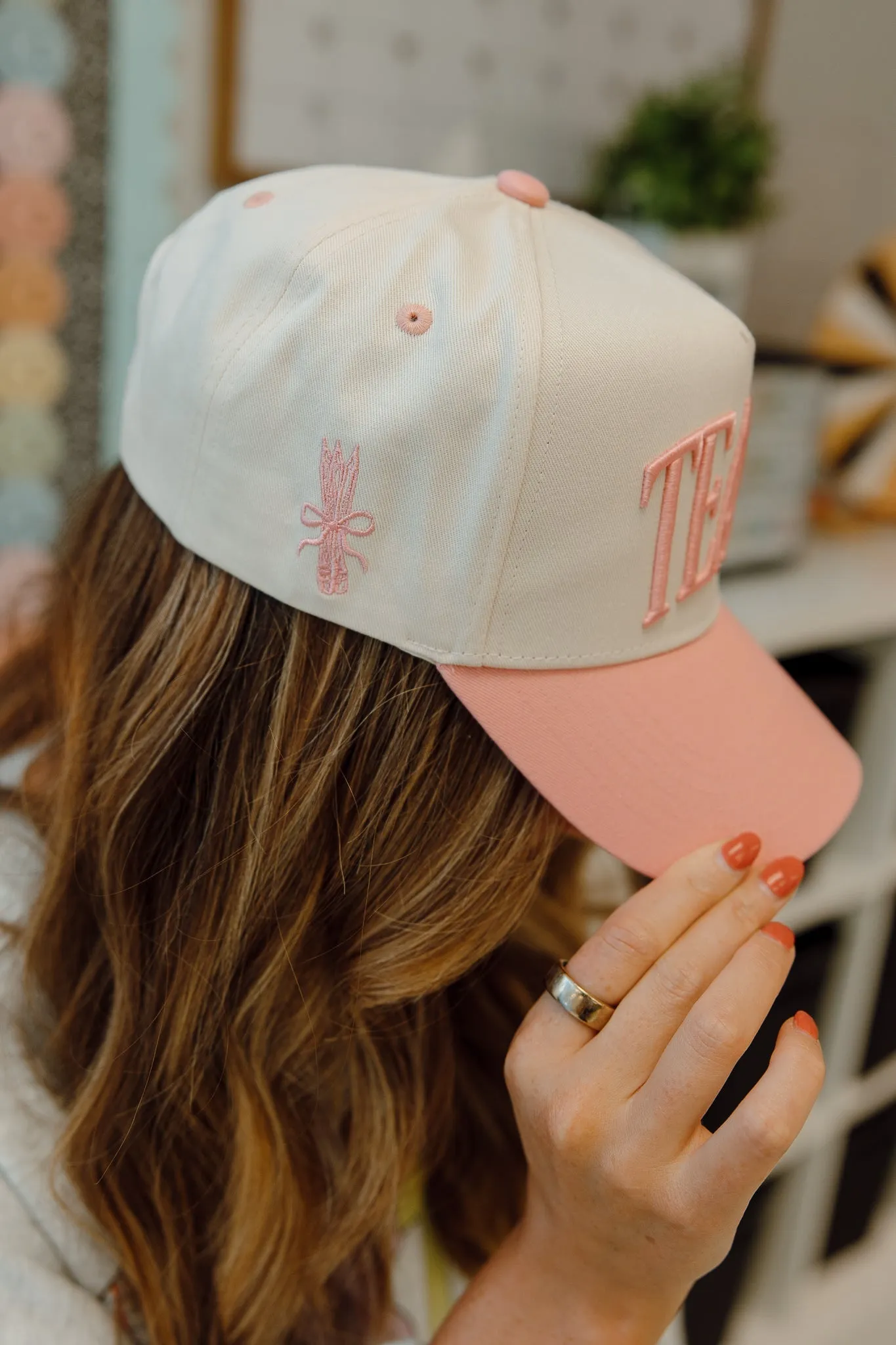 KenzKustomz Pink Vintage Trucker Hat - Teach sold by Pink Lily product image thumbnail 3