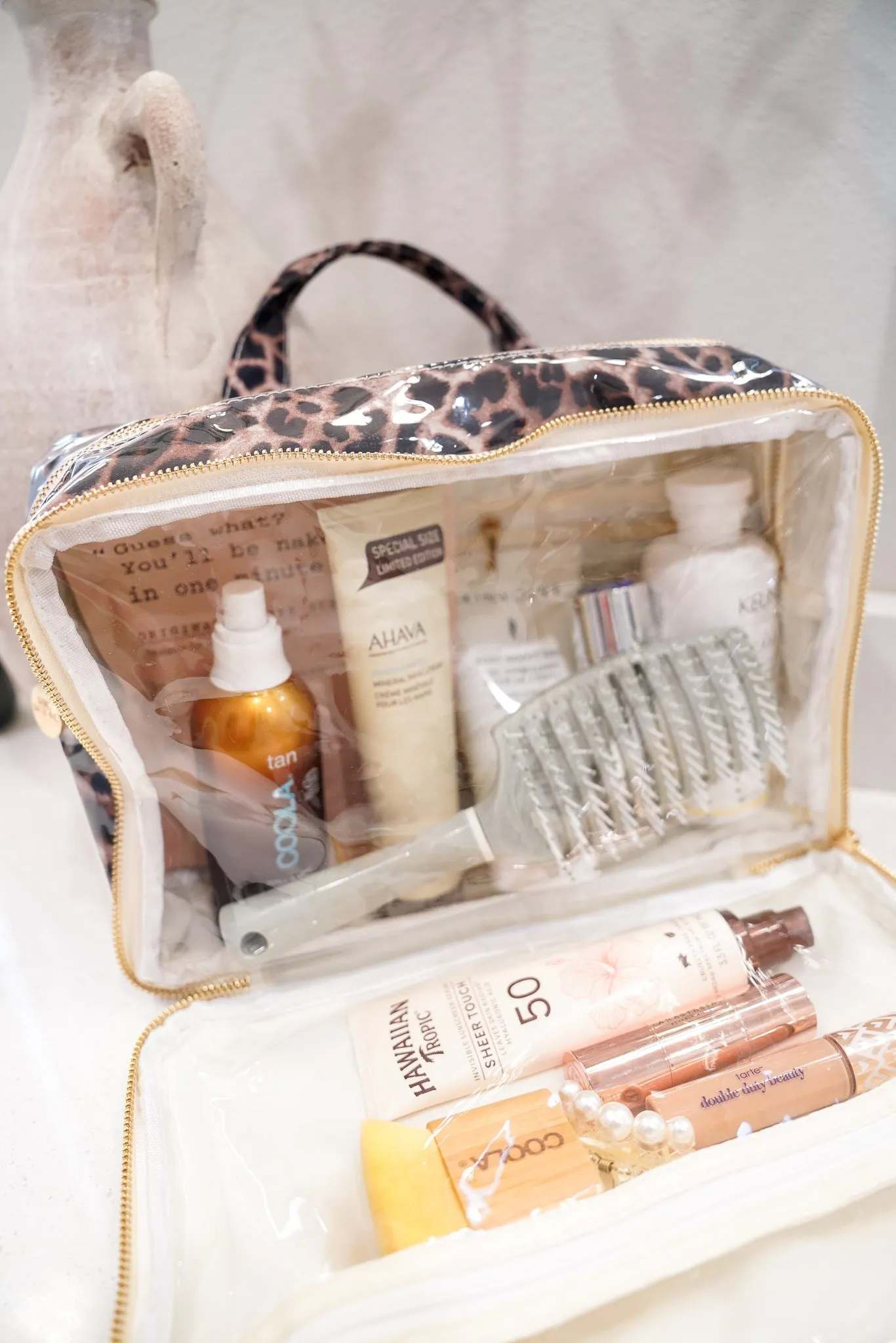 KenzKustomz Clear Coat Toiletry Case - Leopard sold by Pink Lily product image thumbnail 2
