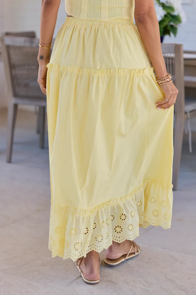 Joelle Yellow Eyelet Hem Maxi Skirt sold by Pink Lily product image thumbnail 5