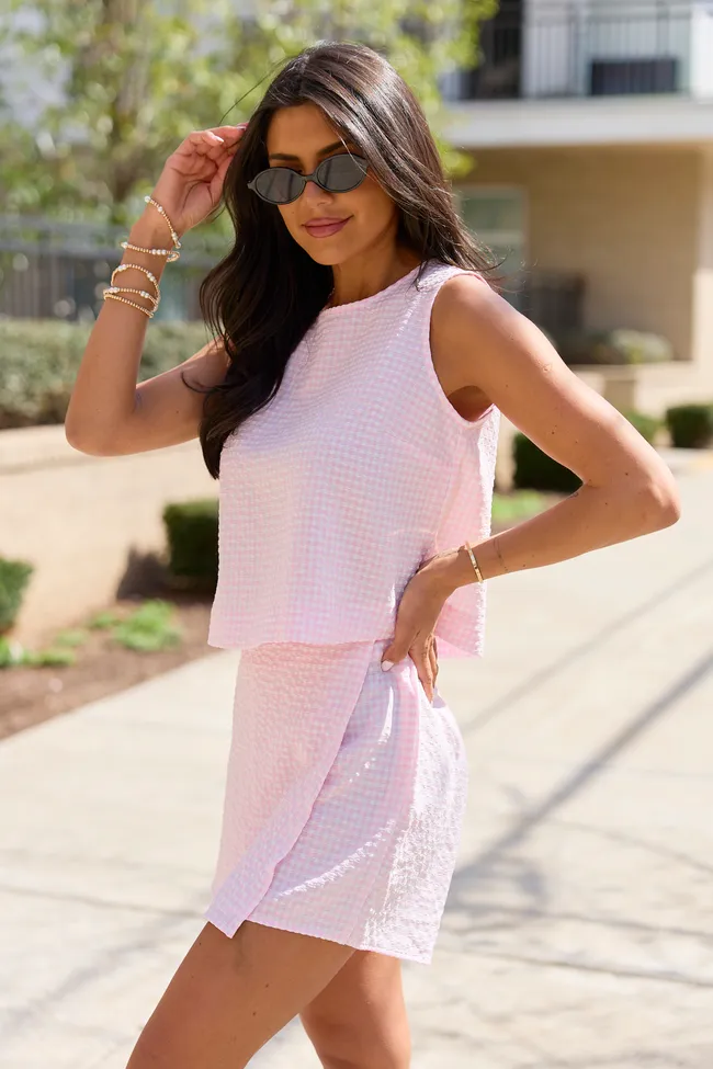Erica Pink Gingham Skort Set sold by Pink Lily product image thumbnail 4