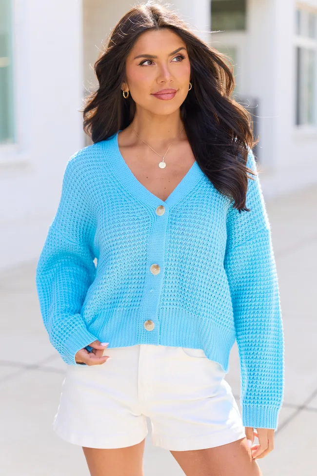 Daphne Blue Cardigan sold by Pink Lily