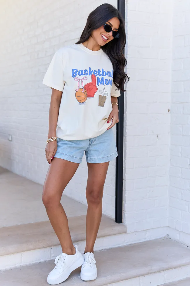 Basketball Mom Ivory Graphic Tee sold by Pink Lily product image thumbnail 2