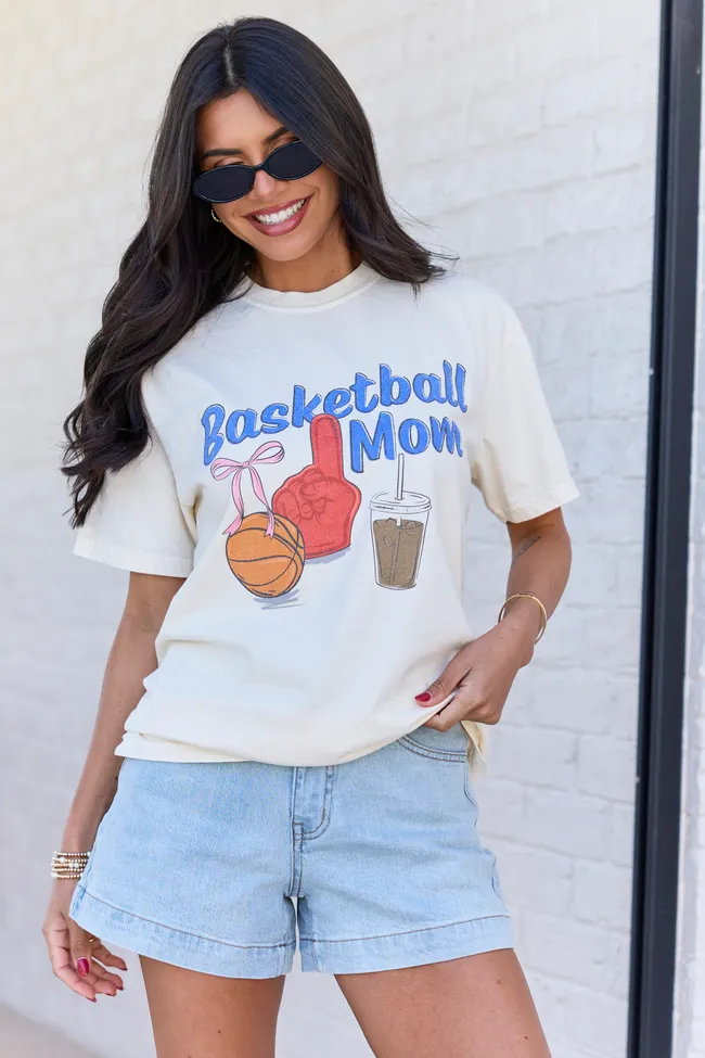 Basketball Mom Ivory Graphic Tee sold by Pink Lily product image thumbnail 4
