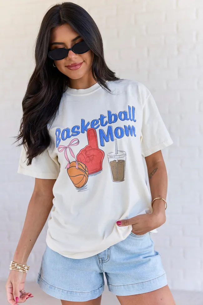 Basketball Mom Ivory Graphic Tee sold by Pink Lily product image thumbnail 3