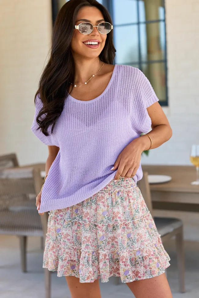 Amber Lilac Short Sleeve Sweater sold by Pink Lily product image thumbnail 3