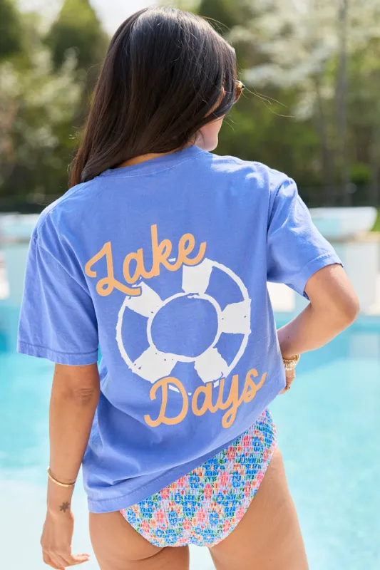 Lake Days Blue Graphic Tee made by Pink Lily