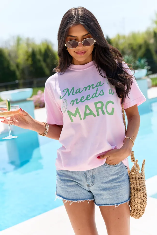 Mama Needs A Marg Light Pink Graphic Tee sold by Pink Lily product image thumbnail 4