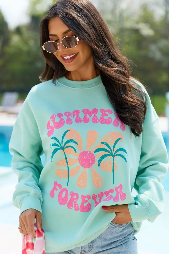 Summer Forever Mint Graphic Sweatshirt sold by Pink Lily