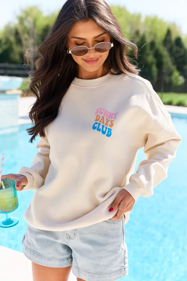 Sunny Days Club Cream Graphic Sweatshirt sold by Pink Lily product image thumbnail 4